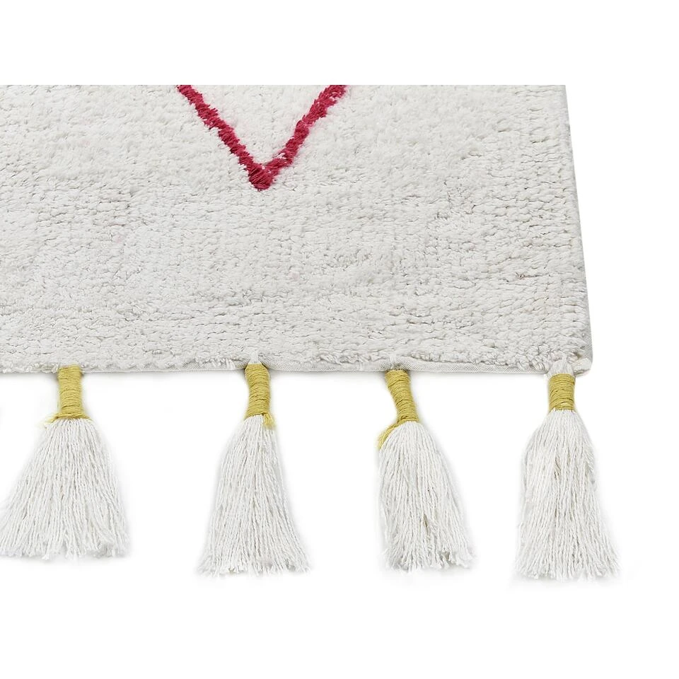 Beliani Laagpolig - CAVUS Wit Katoen 80x150 Cm 6 Beliani Laagpolig - CAVUS Wit Katoen 80x150 Cm - Afbeelding 4