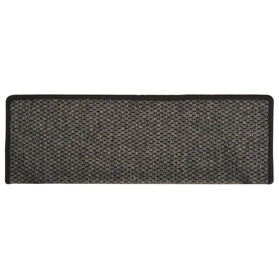 VidaXL Trapmatten Zelfklevend 15st Sisal-look 65x21x4cm Antracietkleur 6 VidaXL Trapmatten Zelfklevend 15st Sisal-look 65x21x4cm Antracietkleur - Afbeelding 4