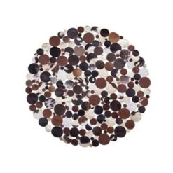 Beliani Laagpolig - SORGUN Bruin Koeienhuid Leer 140x140 Cm