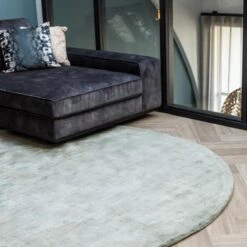 Rond Vloerkleed Felva Viscose Silk Groen - Interieur05 - Rond 220 Ø 8 Rond Vloerkleed Felva Viscose Silk Groen - Interieur05 - Rond 220 Ø -Tapijt Wereld 1000011760 0102