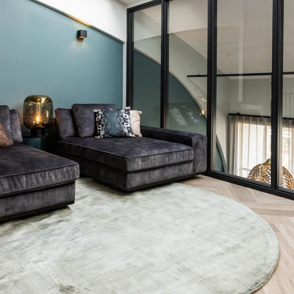 Rond Vloerkleed Felva Viscose Silk Groen - Interieur05 - Rond 220 Ø 6 Rond Vloerkleed Felva Viscose Silk Groen - Interieur05 - Rond 220 Ø - Afbeelding 4