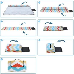 O’DADDY® Picknickkleed Waterdicht - Buitenkleed XXL - 200x200cm - Wave -Tapijt Wereld 1000012443 0101