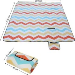 O’DADDY® Picknickkleed Waterdicht - Buitenkleed XXL - 200x200cm - Wave -Tapijt Wereld 1000012443 0110