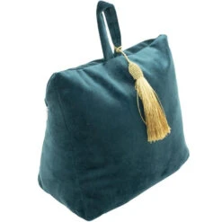 Mars & More Deurstopper - Fluweel - Petrol Blauw - 18 Cm -Tapijt Wereld 1000014355 0103
