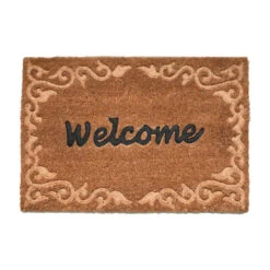 Merkloos Deurmat - Bruin - Kokos - Welcome - 60 X 40 Cm