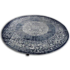 Dutch Lifestyle - Vloerkleed Durban Klassiek Donkerblauw/beige Rond 200cm -Tapijt Wereld 1000020717 0103