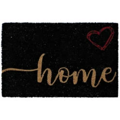 Items Deurmat - Rechthoekig - Zwart - Home - Kokos - 60 X 40 Cm