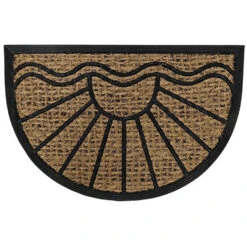 Items Deurmat - Halfrond - Oosterse Print - Kokosvezel - 60 X 40 Cm