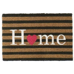 Items Deurmat - Love Home - Strepen - Kokosvezel - 60 X 40 Cm