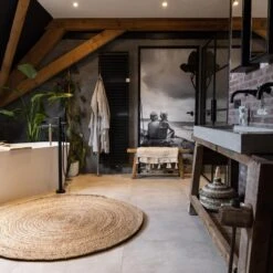 EVA Interior Rond Vloerkleed Jute Naturel - Rond 150 Ø -Tapijt Wereld 1000033830 0103