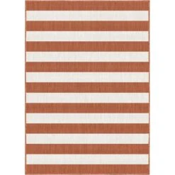 EVA Interior Buitenkleed Stripes Roest/wit Dubbelzijdig - 200 X 290 Cm