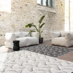 Interieur05 Buitenkleed Deco Zwart/wit Dubbelzijdig - 160 X 230 Cm -Tapijt Wereld 1000036217 0102