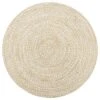 VidaXL Vloerkleed Handgemaakt 120 Cm Jute Wit En Naturel -Tapijt Wereld 1000043749