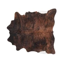 Beliani Schapenvacht - NASQU Bruin Koeienhuid Leer 4x2x3 Cm