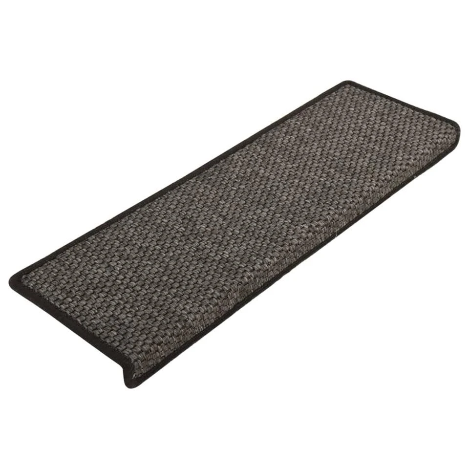 VidaXL Trapmatten Zelfklevend 15st Sisal-look 65x21x4cm Antracietkleur 3 VidaXL Trapmatten Zelfklevend 15st Sisal-look 65x21x4cm Antracietkleur