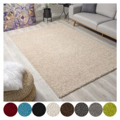 Loca Shaggy Vloerkleed Beige Hoogpolig - 160x230 CM -Tapijt Wereld 1000066011 0102