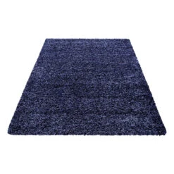 Basic Shaggy Vloerkleed Donker Blauw Hoogpolig - 200x290 CM