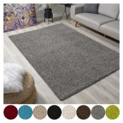 Loca Shaggy Vloerkleed Grijs Hoogpolig - 240x340 CM -Tapijt Wereld 1000066096 0102