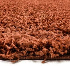 Basic Shaggy Vloerkleed Terra / Oranje Hoogpolig - 140x200 CM -Tapijt Wereld 1000066160 0103