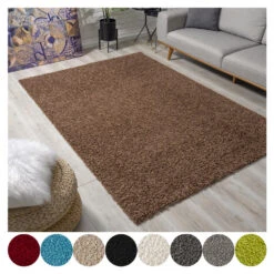 Loca Shaggy Vloerkleed Bruin Hoogpolig - 140x200 CM -Tapijt Wereld 1000066187 0102
