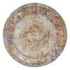 Picasso Keshan Vintage Rond Vloerkleed Multi / Beige Laagpolig - 133 CM ROND -Tapijt Wereld 1000066195