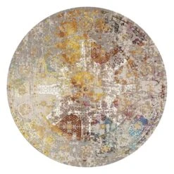 Picasso Feraghan Vintage Rond Vloerkleed Multi / Beige Laagpolig - 200 CM ROND
