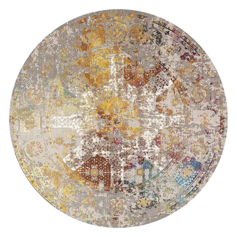 Picasso Feraghan Vintage Rond Vloerkleed Multi / Beige Laagpolig - 200 CM ROND 3 Picasso Feraghan Vintage Rond Vloerkleed Multi / Beige Laagpolig - 200 CM ROND