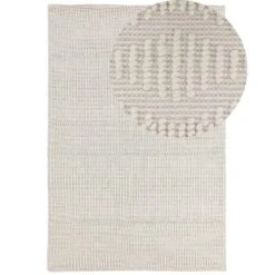 Beliani Laagpolig - LAPSEKI Beige Wol 160x230 Cm