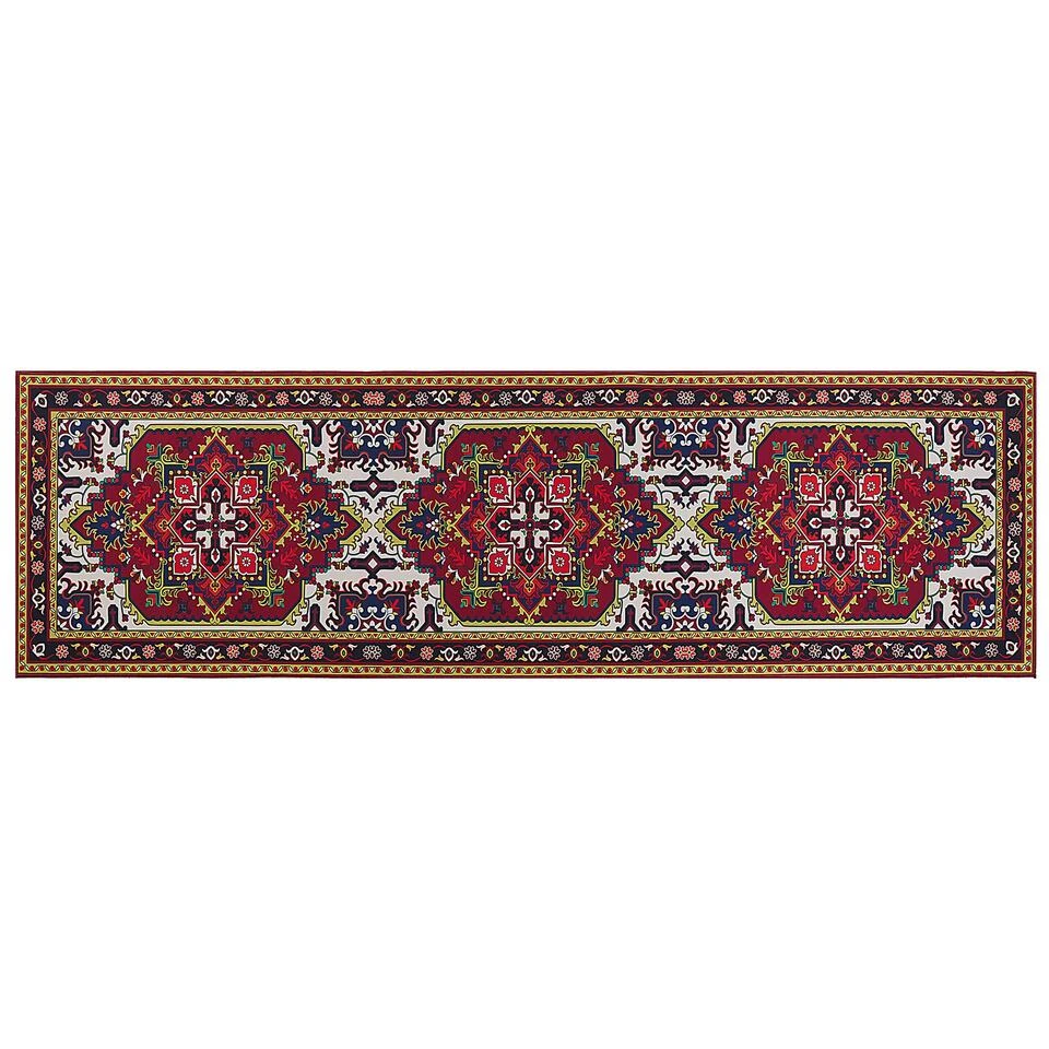 Beliani Loper - COLACHEL Multicolor Polyester 60x200 Cm 3 Beliani Loper - COLACHEL Multicolor Polyester 60x200 Cm