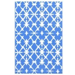 VidaXL Buitenkleed 160x230 Cm PP Blauw En Wit