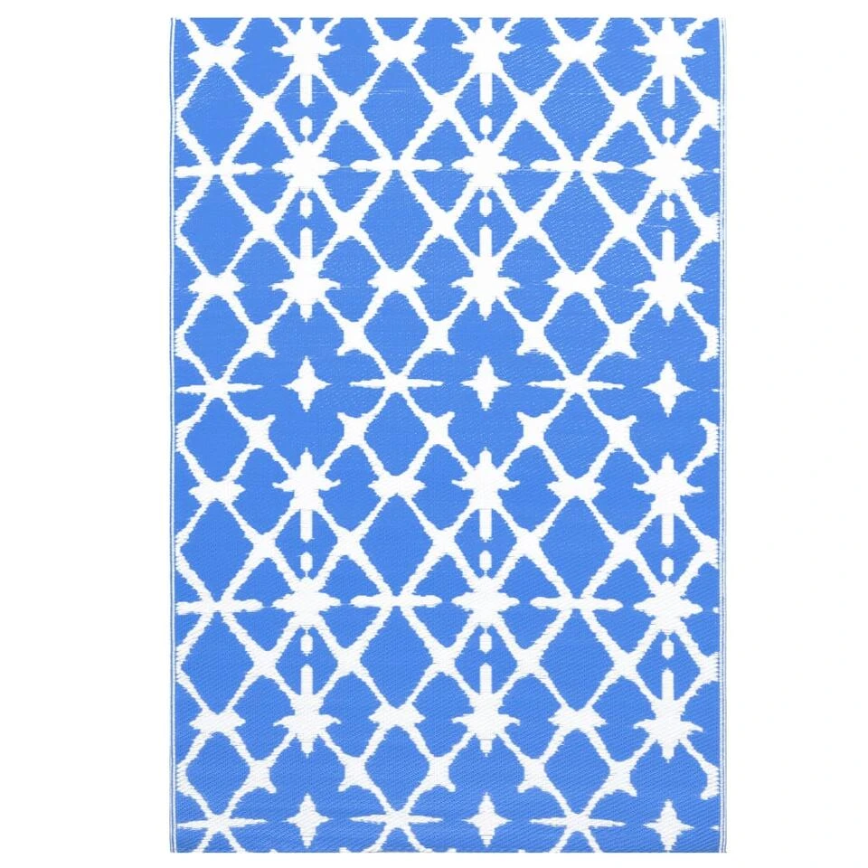 VidaXL Buitenkleed 160x230 Cm PP Blauw En Wit 3 VidaXL Buitenkleed 160x230 Cm PP Blauw En Wit