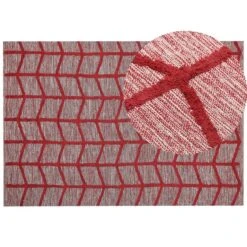 Beliani Laagpolig - SIVAS Rood Katoen 140x200 Cm