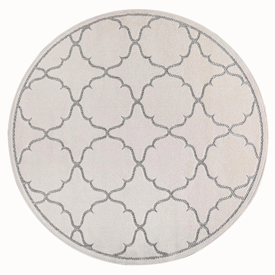 Berlin Binnen En Buitenvloerkleed Laagpolig Outdoor Creme - 200 CM ROND 4 Berlin Binnen En Buitenvloerkleed Laagpolig Outdoor Creme - 200 CM ROND - Afbeelding 2