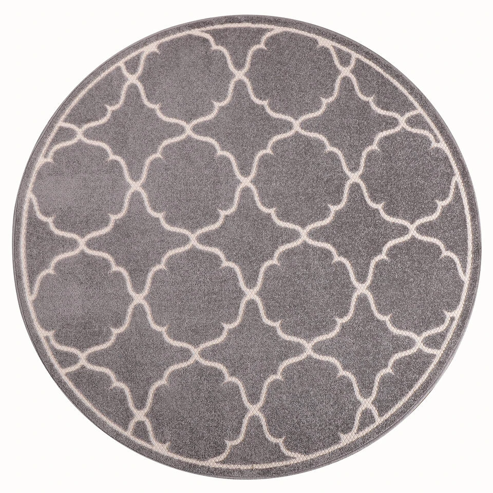 Berlin Binnen En Buitenvloerkleed Laagpolig Outdoor Licht Grijs - 150 CM ROND 4 Berlin Binnen En Buitenvloerkleed Laagpolig Outdoor Licht Grijs - 150 CM ROND - Afbeelding 2