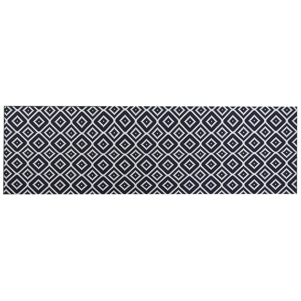 Beliani Loper - KARUNGAL Zwart Polyester 60x200 Cm 3 Beliani Loper - KARUNGAL Zwart Polyester 60x200 Cm