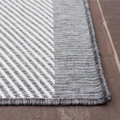 Buitenkleed Border - Grijs/wit - Dubbelzijdig - EVA Interior - 160 X 230 Cm -Tapijt Wereld 1000089487 0103