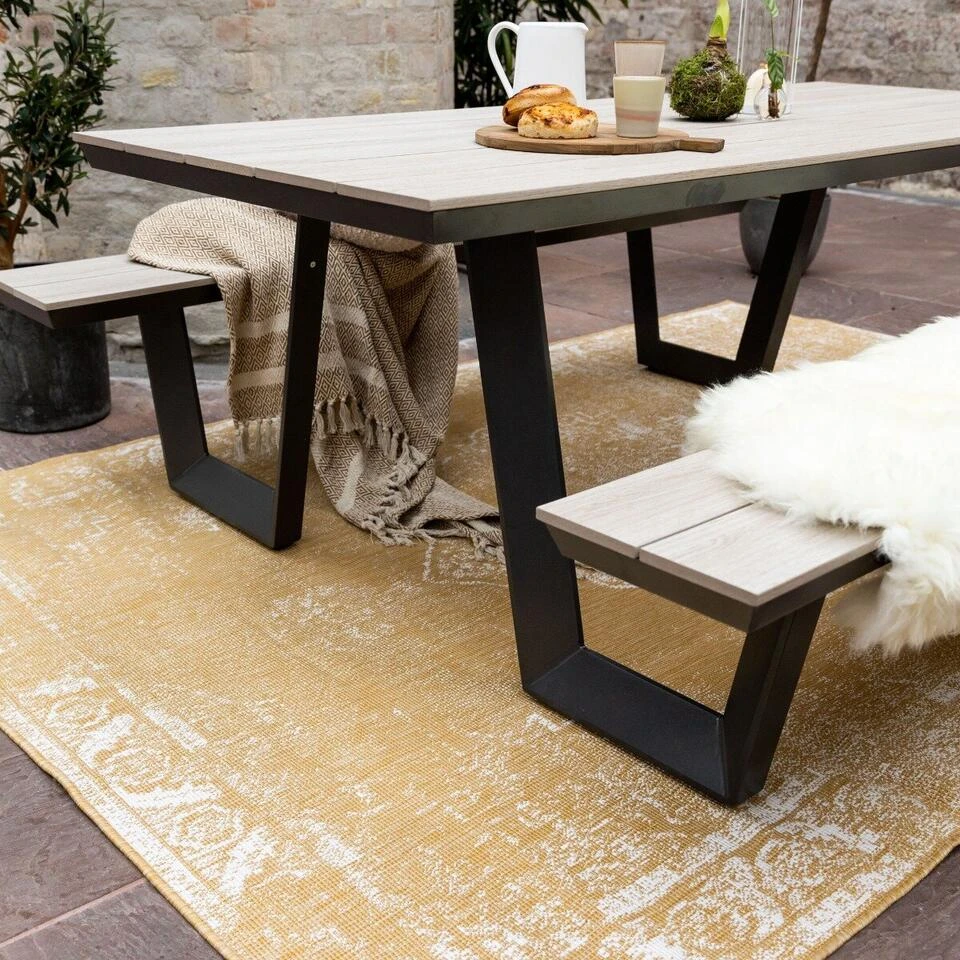 Buitenkleed Sage - Geel/Okergeel - Dubbelzijdig - EVA Interior - 200 X 290 Cm 4 Buitenkleed Sage - Geel/Okergeel - Dubbelzijdig - EVA Interior - 200 X 290 Cm - Afbeelding 2