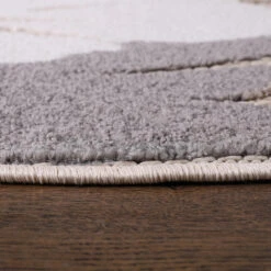 Floral Binnen En Buitenvloerkleed Laagpolig Outdoor Beige - 120 CM ROND -Tapijt Wereld 1000090709 0102