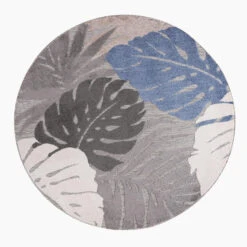 Floral Binnen En Buitenvloerkleed Laagpolig Outdoor Beige - 200 CM ROND -Tapijt Wereld 1000090712 0101