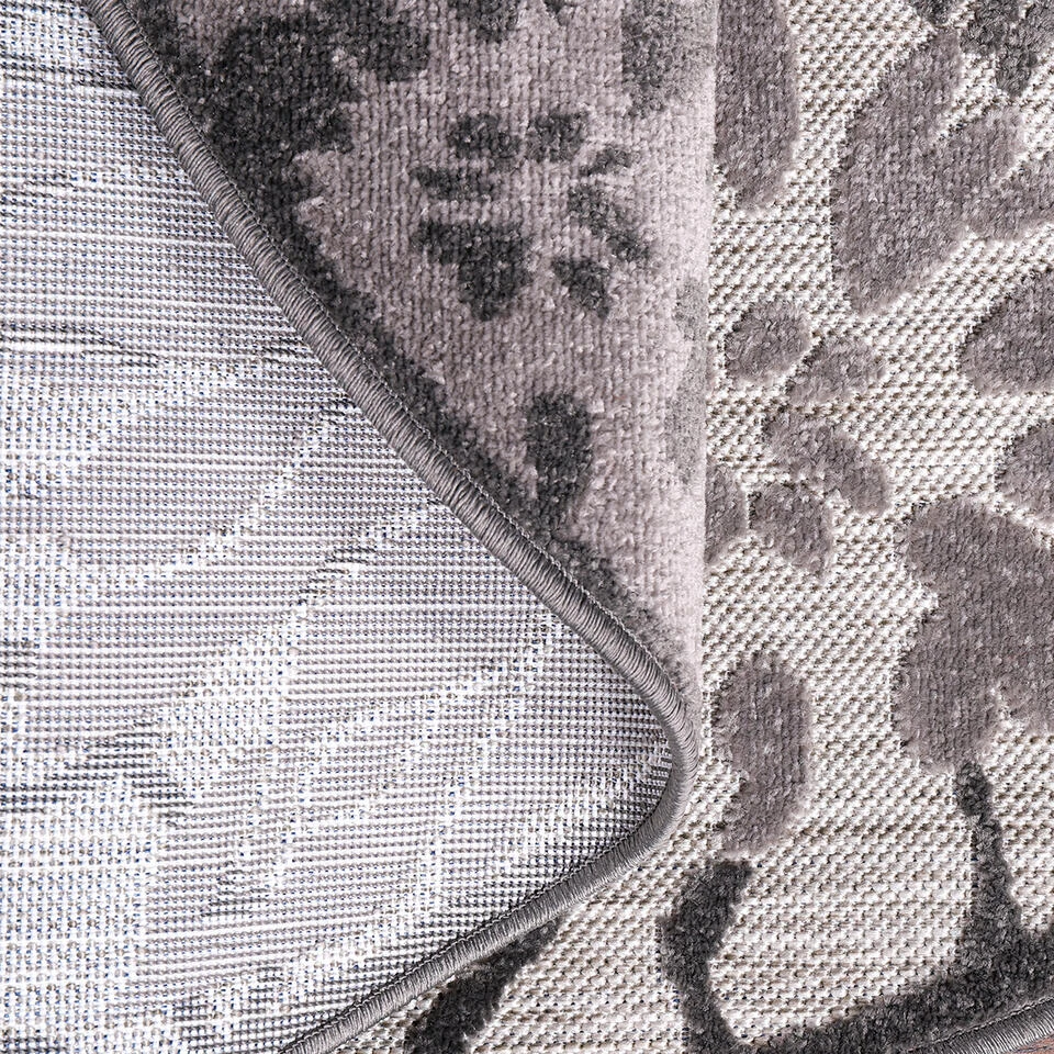 Floral Binnen En Buitenvloerkleed Laagpolig Outdoor Grijs - 120 CM ROND 6 Floral Binnen En Buitenvloerkleed Laagpolig Outdoor Grijs - 120 CM ROND - Afbeelding 4