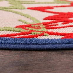 Floral Binnen En Buitenvloerkleed Laagpolig Outdoor Multi - 200 CM ROND -Tapijt Wereld 1000090728 0102