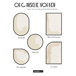 Rond Buitenkleed Mono - Naturel/Wit - Dubbelzijdig - EVA Interior - Rond 240 Ø -Tapijt Wereld 1000090935 0102