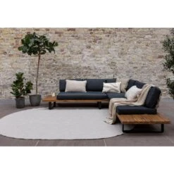 Buitenkleed Ovaal Mono - Grijs/Wit - Dubbelzijdig - EVA Interior - 200 X 290 Cm -Tapijt Wereld 1000090942 0103