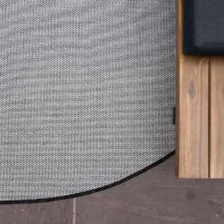 Rond Buitenkleed Mono - Zwart/Wit - Dubbelzijdig - EVA Interior - Rond 200 Ø -Tapijt Wereld 1000090967 0103