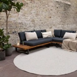 Buitenkleed Ovaal Mono - Naturel/Wit - Dubbelzijdig - EVA Interior - 240 X 340 -Tapijt Wereld 1000090971 0103