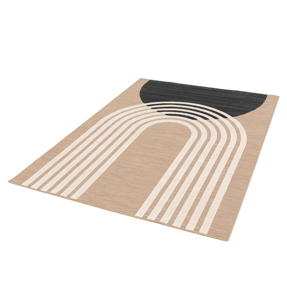 Garden Impressions Buitenkleed Art Deco 200x290cm - Circle Taupe 4 Garden Impressions Buitenkleed Art Deco 200x290cm - Circle Taupe - Afbeelding 2