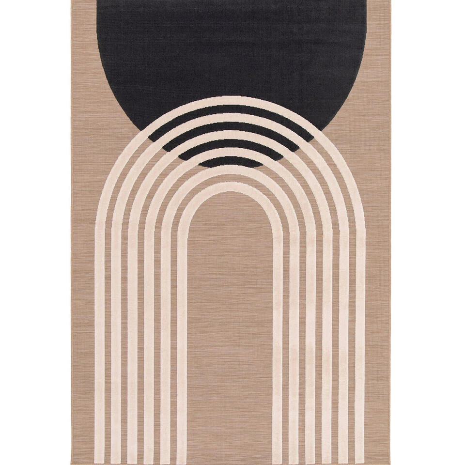 Garden Impressions Buitenkleed Art Deco 200x290cm - Circle Taupe 3 Garden Impressions Buitenkleed Art Deco 200x290cm - Circle Taupe