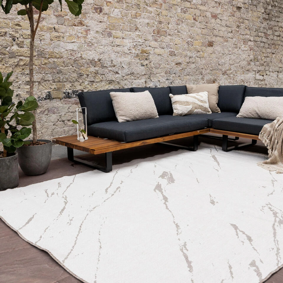 Buitenkleed Marble - Naturel/wit - Dubbelzijdig - EVA Interior - 200 X 290 Cm 6 Buitenkleed Marble - Naturel/wit - Dubbelzijdig - EVA Interior - 200 X 290 Cm - Afbeelding 4