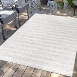 Palm Tuin Binnen En Buiten Vloerkleed Tapijt Laagpolig Grijs - 150x150 CM