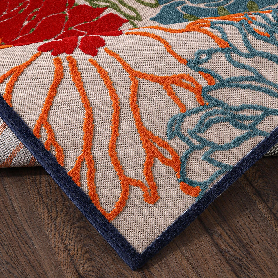 Floral Garden Binnen En Buitenvloerkleed Laagpolig Outdoor Multi - 120x170 CM 6 Floral Garden Binnen En Buitenvloerkleed Laagpolig Outdoor Multi - 120x170 CM - Afbeelding 4